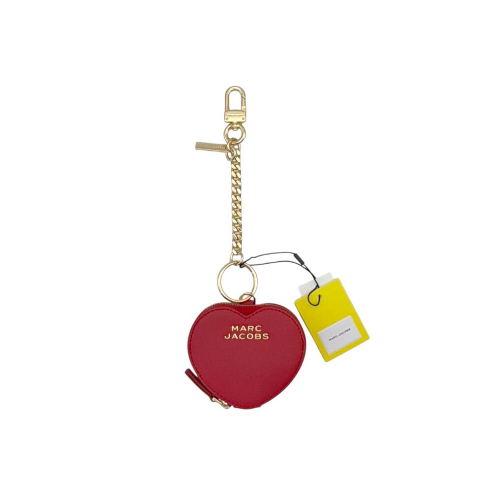 MARC JACOBS The Heart Pouch Bag Charm in True Red
